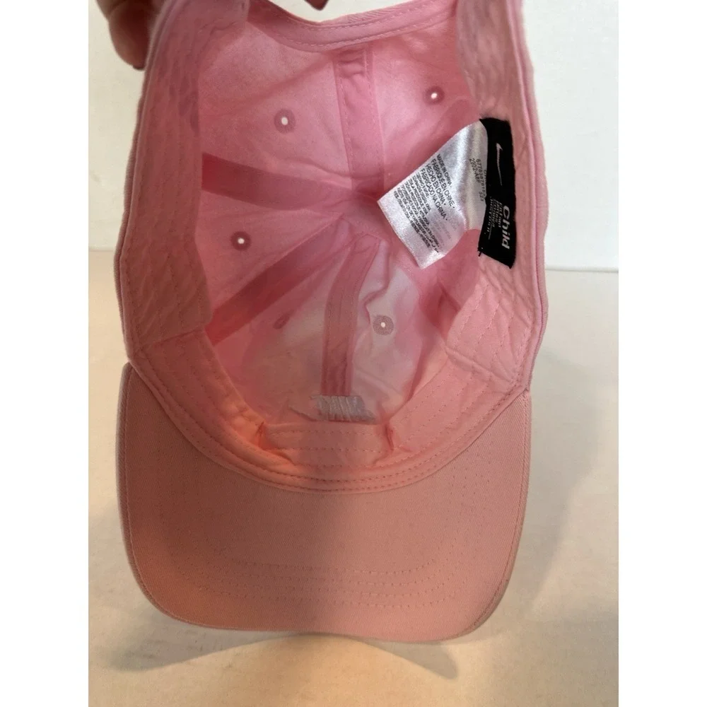 Nike Pink Toddler Child Hat Canvas Adjustable White Swoosh